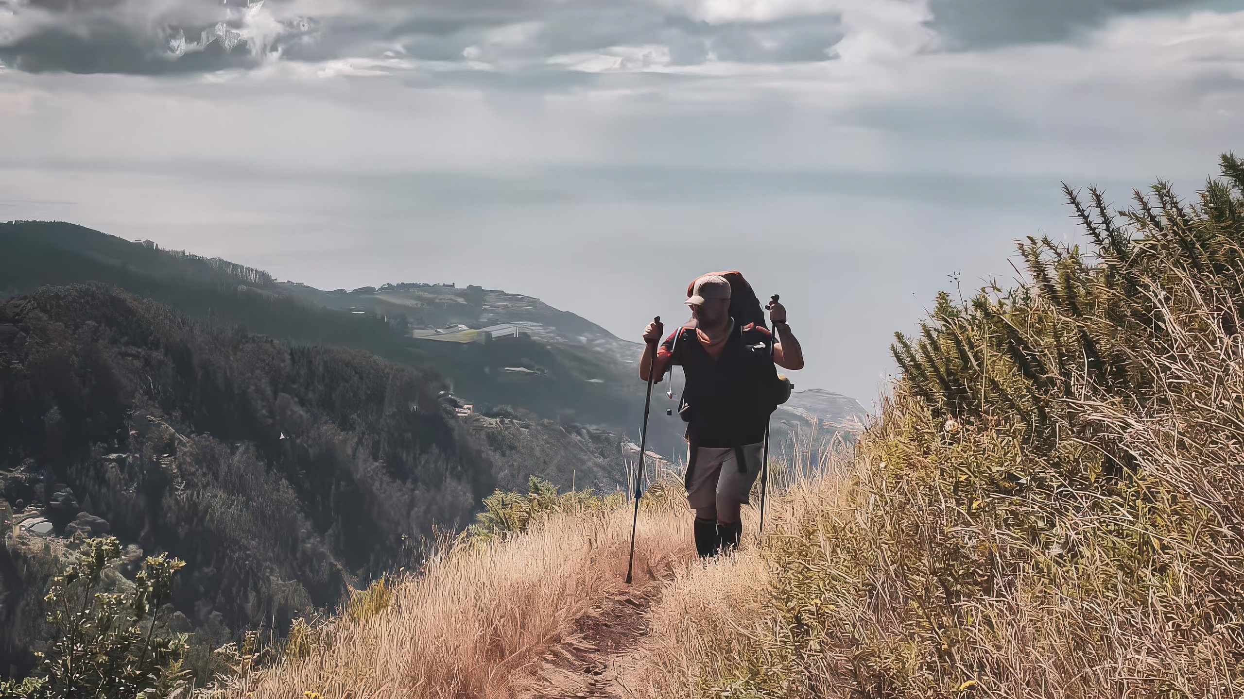 Ondrej hiking the Levada do Barreiro on Madeira