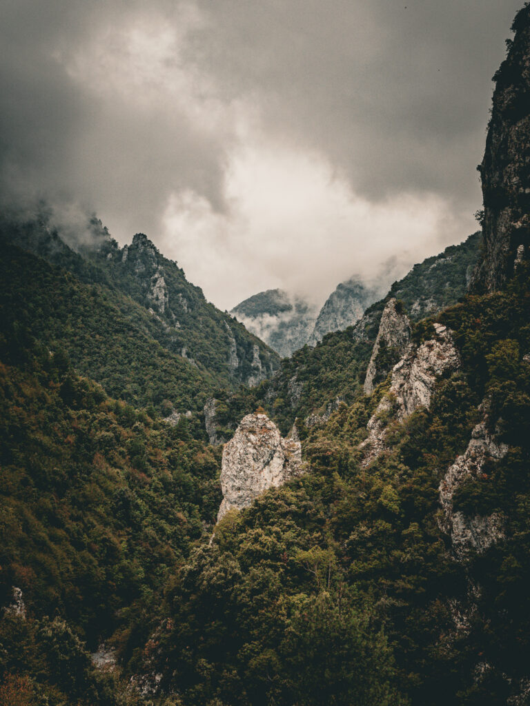 Enipeas Gorge in Olympus mountain range, Greece