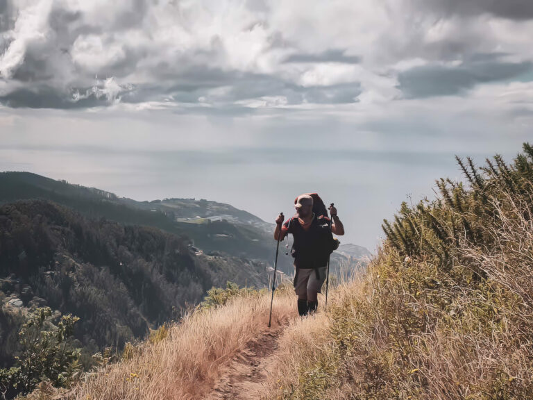 Ondrej hiking the Levada do Barreiro on Madeira